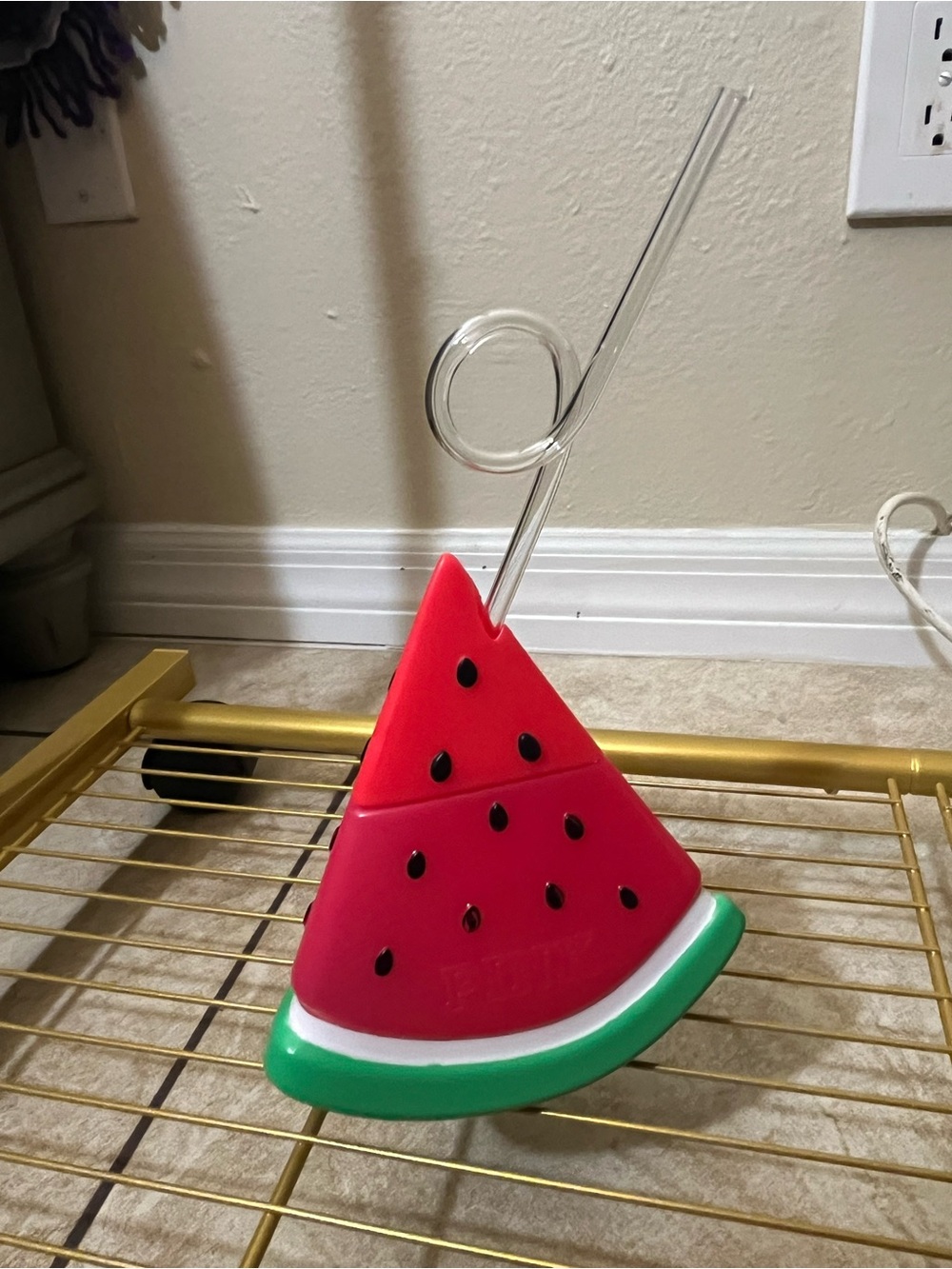 PINK Victoria’s Secret Watermelon Slice Drink Cup with Curly Straw